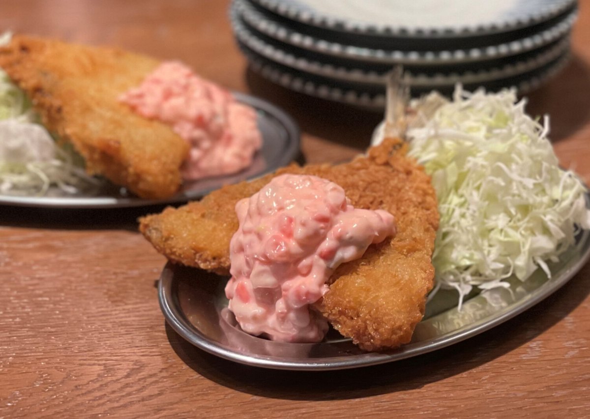 プロント キッサカバの魚メニューをご紹介 アジフライと紅タルタル 炎上しめ鯖 お通しで 燻とば に 22 02 22 俺ノランキング